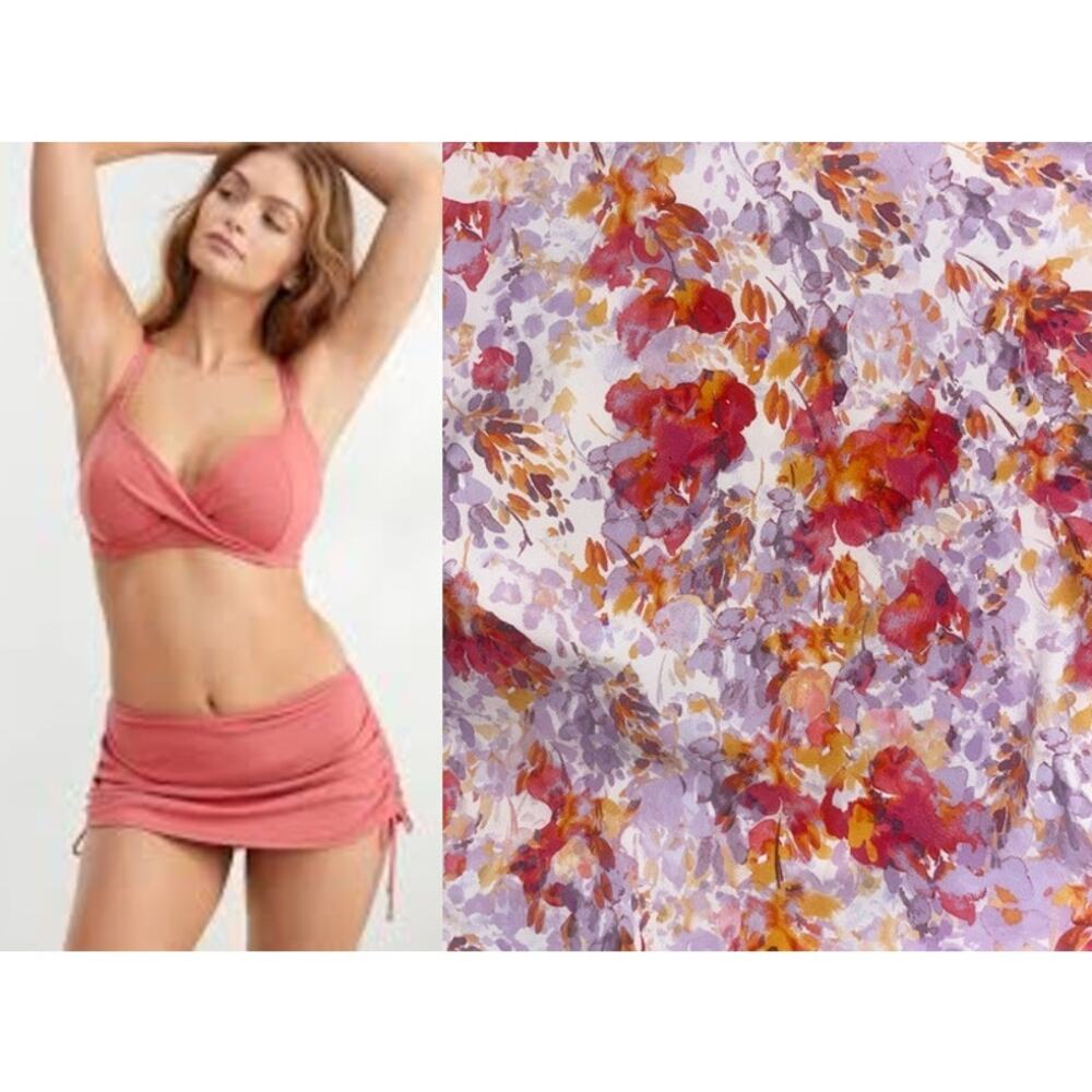 BIRDSONG Charmed Floral Bikini Set Top and Skirt Bottom